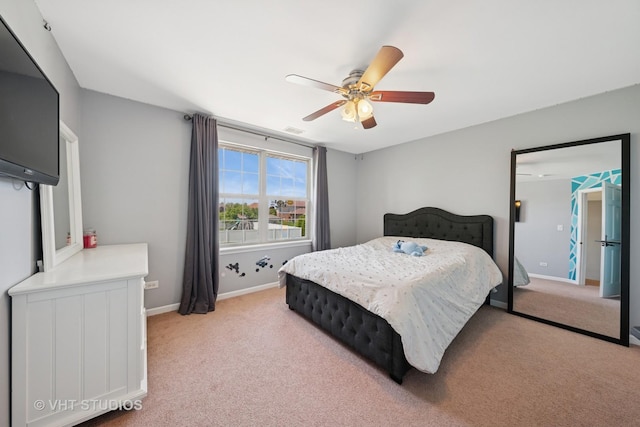 24515 Echo Ln, Manhattan, IL 60442 - bedroom with light colored carpet, baseboards, and a ceiling fan