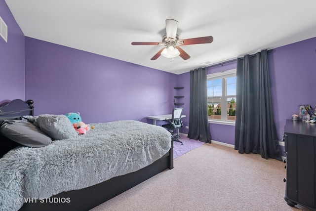 24515 Echo Ln, Manhattan, IL 60442 - bedroom with light colored carpet, baseboards, and a ceiling fan