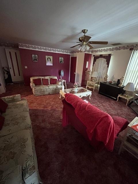 19364 US Highway 34, Princeton, IL 61356 - carpeted living room featuring ceiling fan