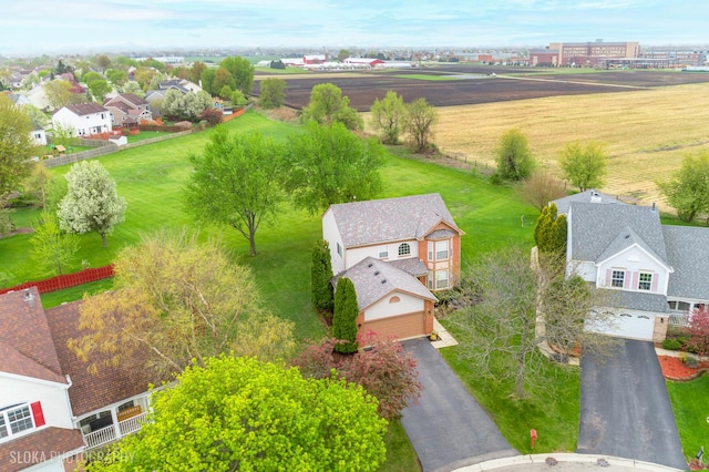 aerial view featuring a residential view