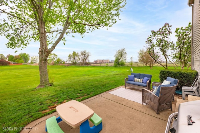 view of patio with outdoor lounge area