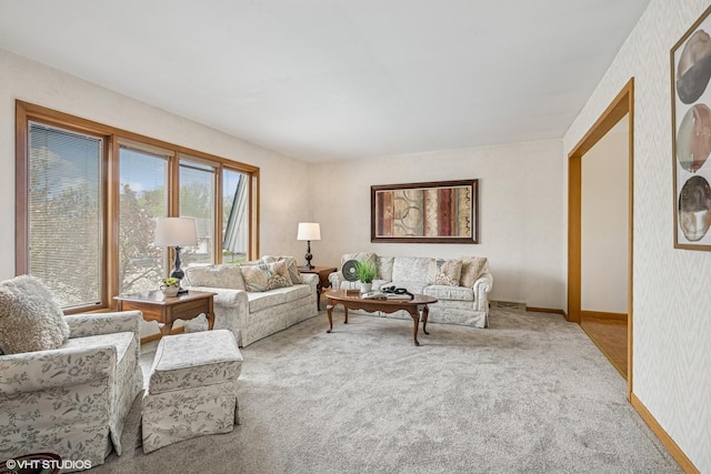 965 Sycamore Ct, Hoffman Estates, IL 60192 - carpeted living room with baseboards and wallpapered walls