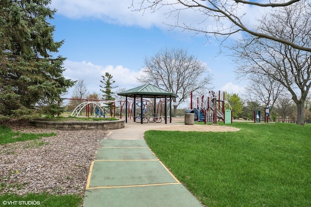 965 Sycamore Ct, Hoffman Estates, IL 60192 - community jungle gym featuring a yard and a gazebo