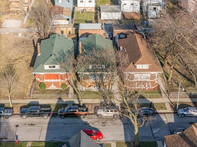 aerial view with a residential view