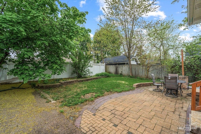 view of patio / terrace with outdoor dining area and a fenced backyard