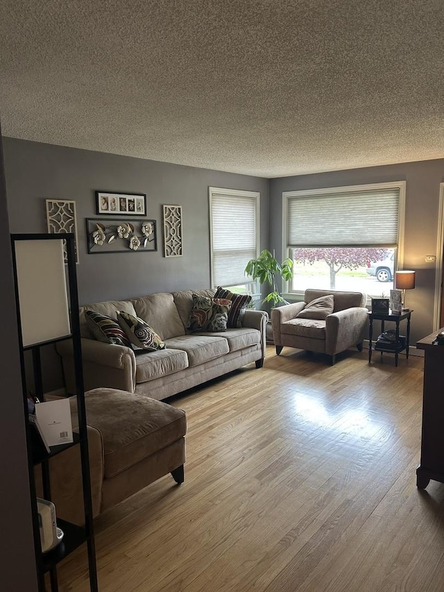 1828 N 21st Ave, Melrose Park, IL 60160 - living room with a textured ceiling and wood finished floors