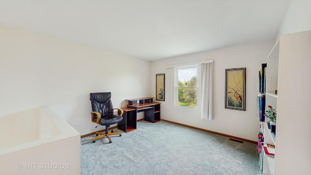 office with carpet and baseboards