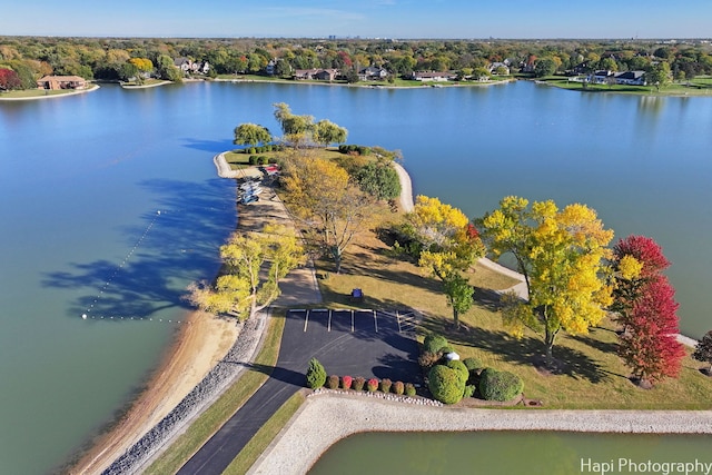 drone / aerial view of a large body of water