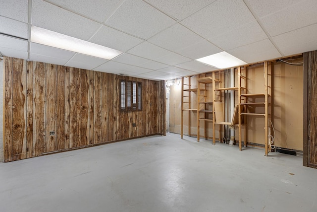 907 Banbury Ct, Schaumburg, IL 60194 - basement featuring a drop ceiling and wooden walls