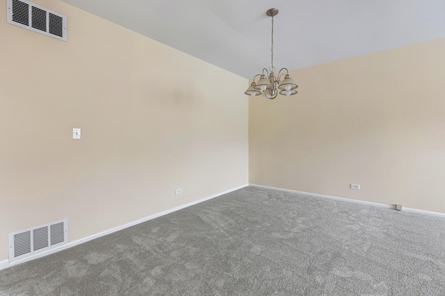 907 Banbury Ct, Schaumburg, IL 60194 - carpeted spare room with a chandelier, baseboards, and visible vents