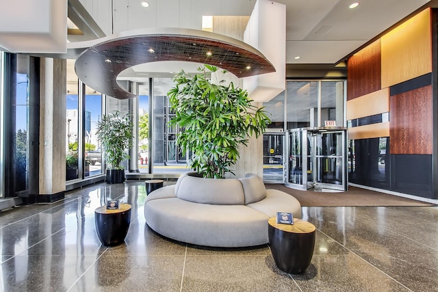 400 E Randolph St Unit 3018, Chicago, IL 60601 - common area featuring floor to ceiling windows and recessed lighting