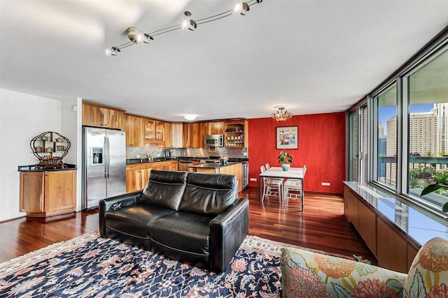 400 E Randolph St Unit 3018, Chicago, IL 60601 - living room featuring dark wood-type flooring