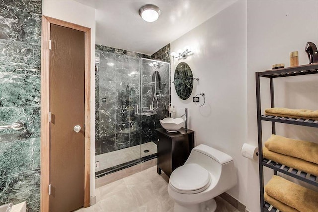 400 E Randolph St Unit 3018, Chicago, IL 60601 - full bath featuring a shower stall and marble finish flooring