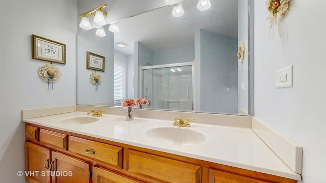 23118 Lacroix Ln, Plainfield, IL 60544 - full bathroom with double vanity and a shower stall