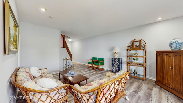 23118 Lacroix Ln, Plainfield, IL 60544 - living room with stairs, light wood finished floors, and recessed lighting