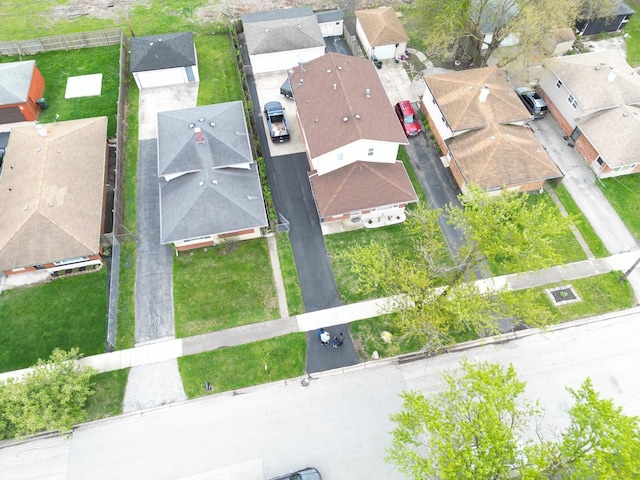 bird's eye view featuring a residential view