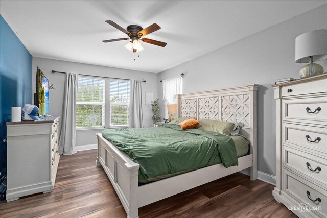 410 Blue Ridge Dr, Oswego, IL 60543 - bedroom with multiple windows, baseboards, and dark wood finished floors