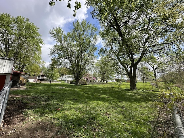 view of yard featuring fence
