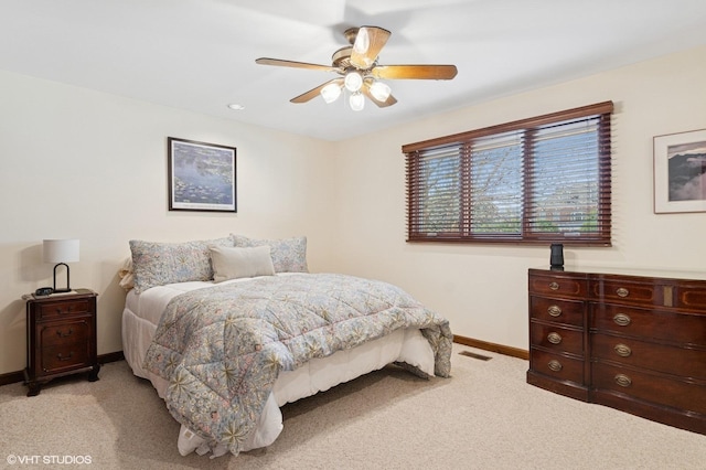 948 Weatherbee Pl, Downers Grove, IL 60516 - bedroom featuring light colored carpet, baseboards, and ceiling fan