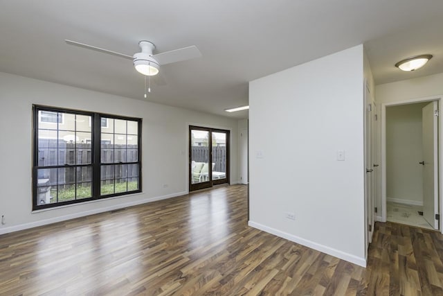 4140 Brentwood Ln, Waukegan, IL 60087 - spare room featuring wood finished floors, ceiling fan, and baseboards