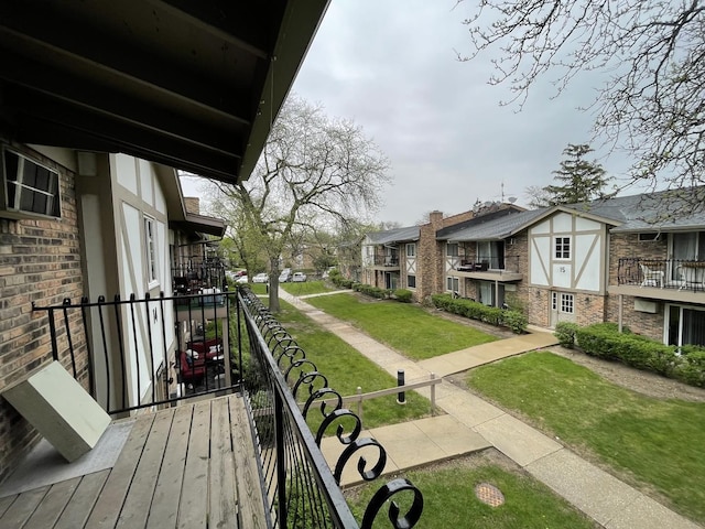 balcony with a residential view