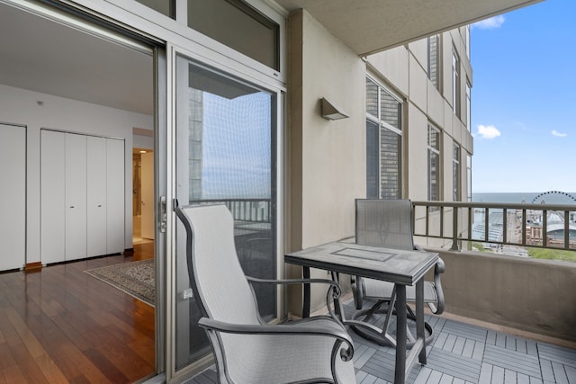 balcony with a water view