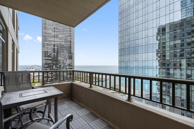 balcony with a water view