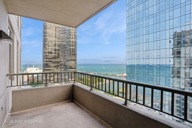 balcony with a water view