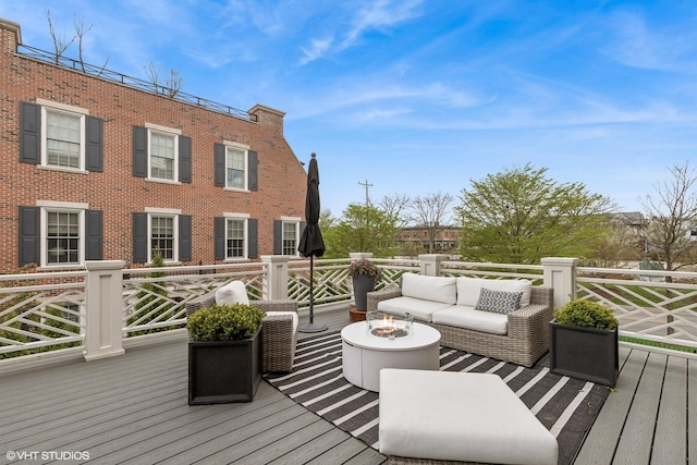 847 N Mckinley Rd, Lake Forest, IL 60045 - deck featuring an outdoor living space with a fire pit