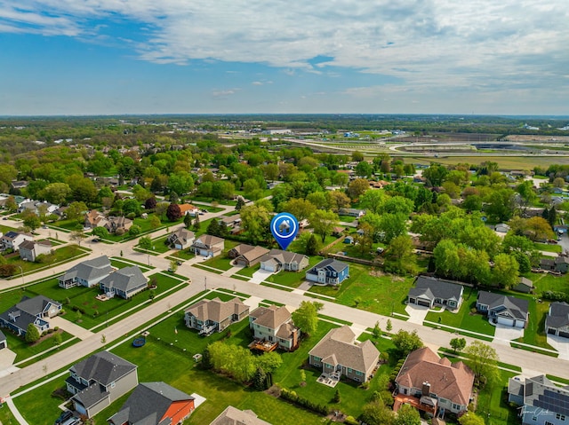 aerial perspective of suburban area