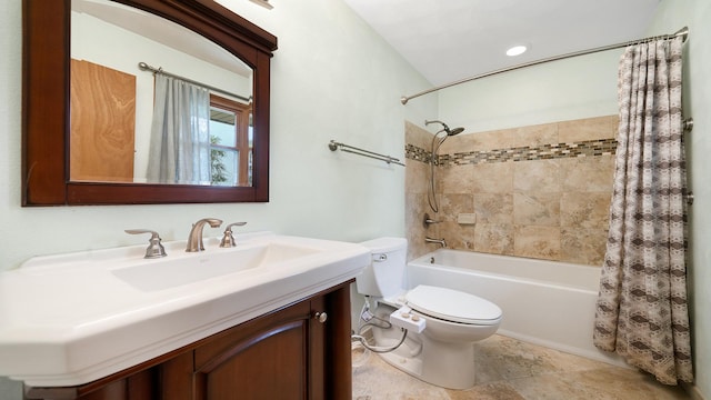 4401 Windsor Ct, Loves Park, IL 61111 - bathroom with vanity, shower / tub combo, and toilet