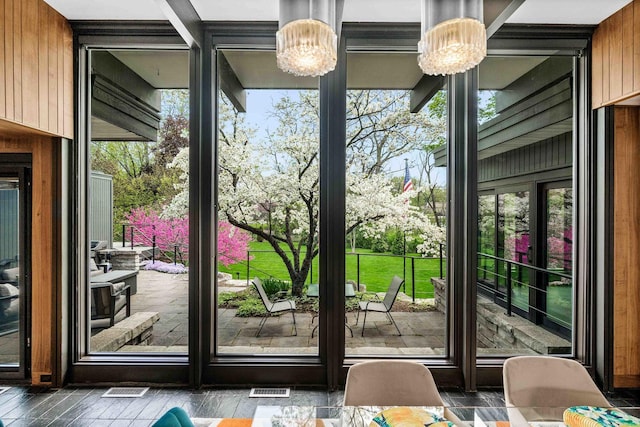 221 Parkview Dr, Bloomington, IL 61701 - entryway featuring a chandelier and healthy amount of natural light