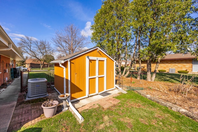 3012 38th St, Oak Brook, IL 60523 - view of shed with central air condition unit and fence