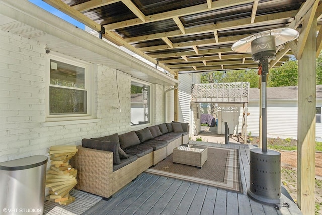 deck with an outdoor living space