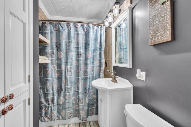 3010 Mary Ln, Mchenry, IL 60051 - bathroom featuring toilet, ornamental molding, and vanity