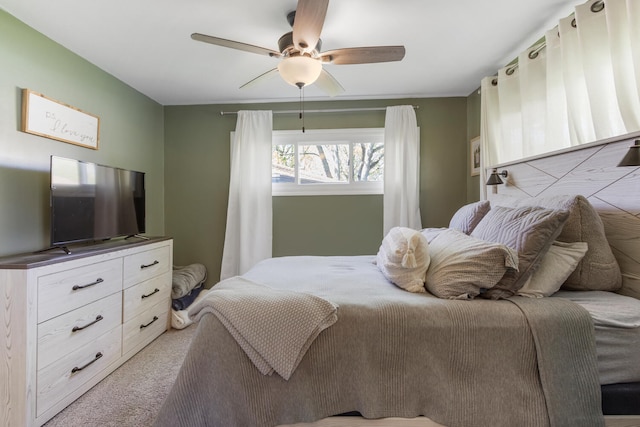 310 S Elm St, Saint Joseph, IL 61873 - bedroom with light colored carpet and a ceiling fan
