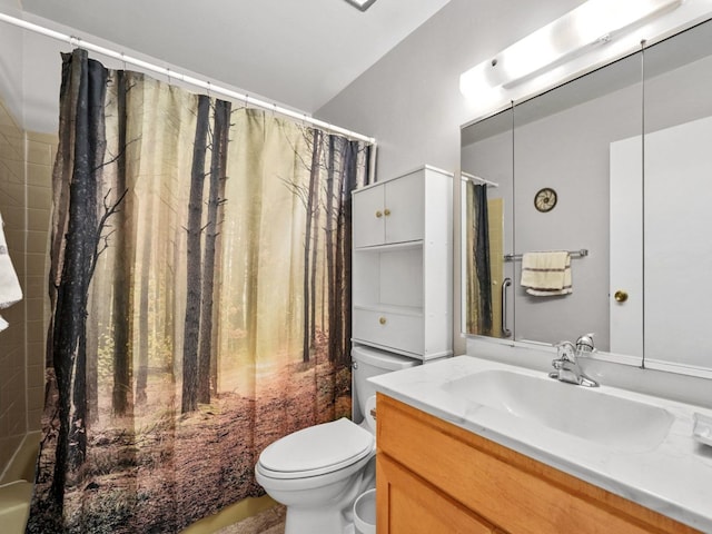 121 Foxhill Ct Unit D, New Lenox, IL 60451 - bathroom featuring vanity, shower / bath combo with shower curtain, and toilet