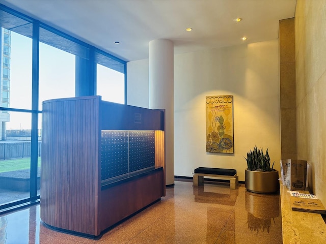 reception area with recessed lighting