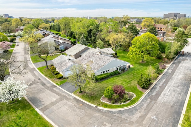 bird's eye view with a residential view