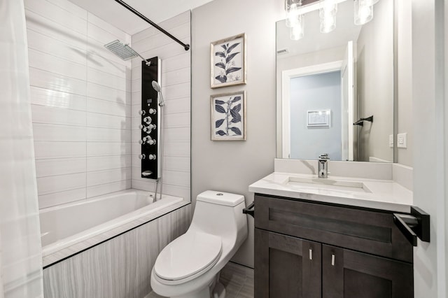7230 W Belden Ave Unit 3, Elmwood Park, IL 60707 - bathroom featuring toilet, vanity, and tub / shower combination