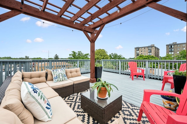 7230 W Belden Ave Unit 3, Elmwood Park, IL 60707 - deck featuring outdoor lounge area and a pergola