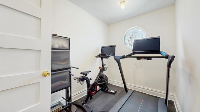 5650 W Grace St, Chicago, IL 60634 - exercise area featuring baseboards