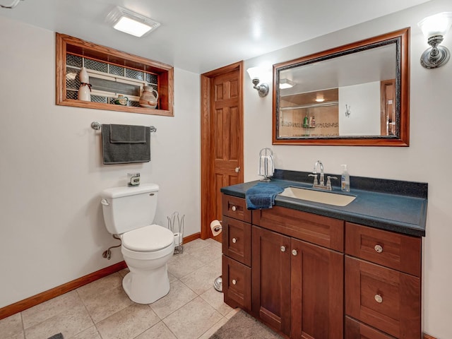 11321 S Drake Ave, Chicago, IL 60655 - full bath with walk in shower, vanity, toilet, tile patterned floors, and baseboards