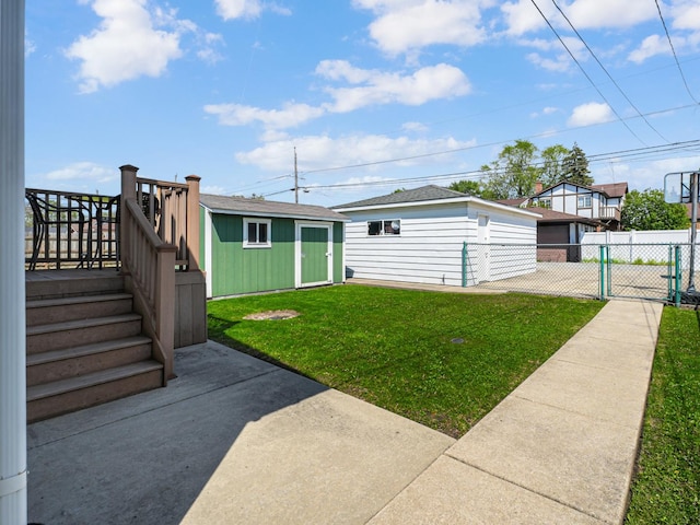 11321 S Drake Ave, Chicago, IL 60655 - view of yard featuring fence and an outbuilding