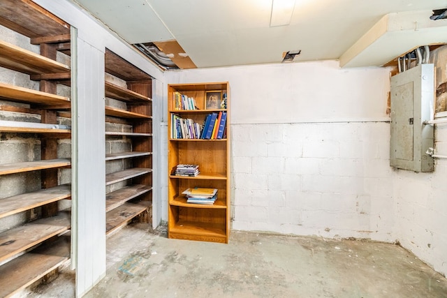 storage area featuring electric panel