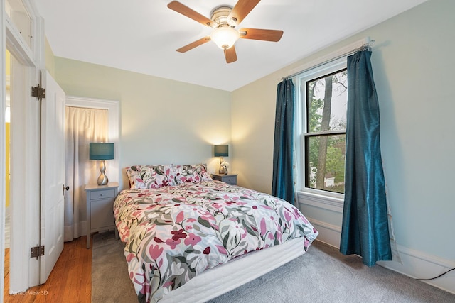 bedroom featuring a ceiling fan