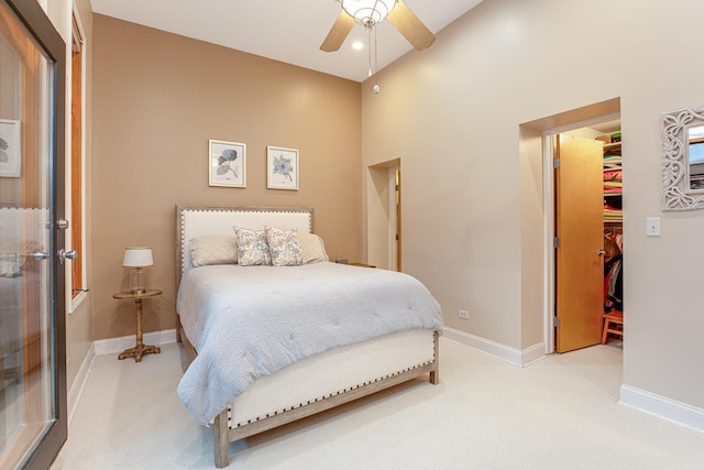 937 N Willard Ct Unit 1, Chicago, IL 60642 - carpeted bedroom with a spacious closet, a closet, baseboards, and ceiling fan