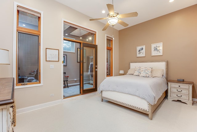 937 N Willard Ct Unit 1, Chicago, IL 60642 - bedroom with recessed lighting, carpet, baseboards, and a ceiling fan