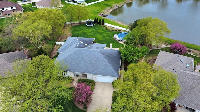 10160 Lancaster Dr, Mokena, IL 60448 - aerial view featuring a water view and a residential view