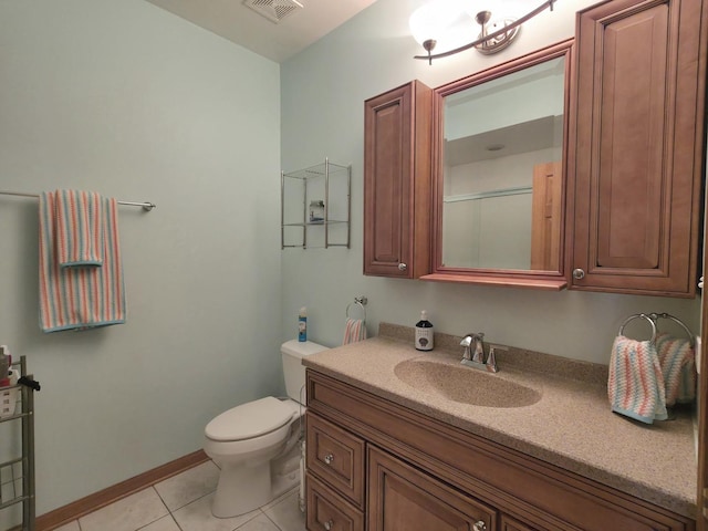 10160 Lancaster Dr, Mokena, IL 60448 - bathroom featuring toilet, visible vents, tile patterned flooring, and vanity